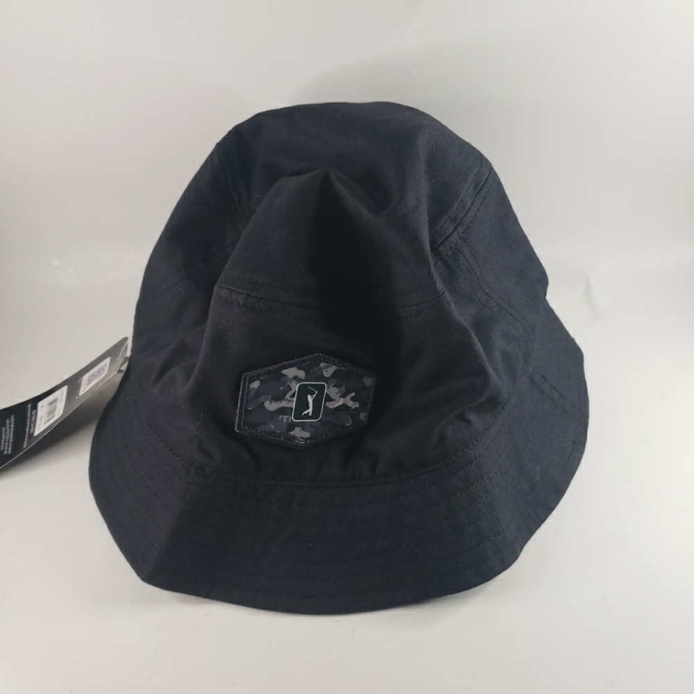 PGA Tour Golf  Unisex One Size Reversible Black Caviar Camo UPF 50+ Bucket Hat
